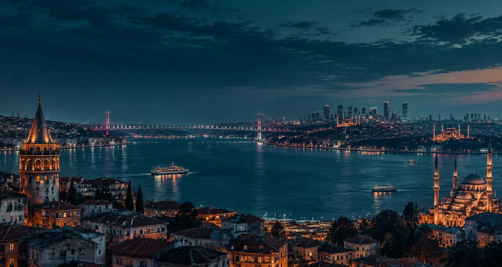 Panoramic view of Istanbul and the Bosphorus